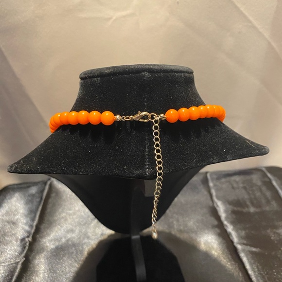 Orange and Gold Bead Double Necklace - Picture 3 of 4